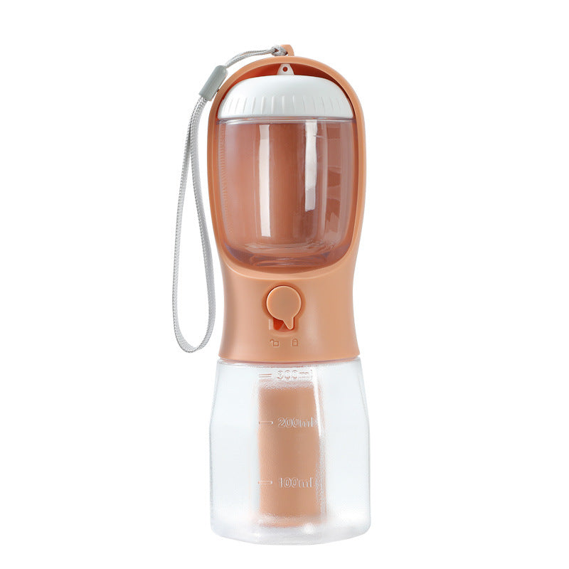 Tasse à Eau pour Chien, Distributeur de Nourriture et Sacs à Déjections Canines, Tasse Multifonctionnelle Portable Trois-en-un pour Animaux de Compagnie