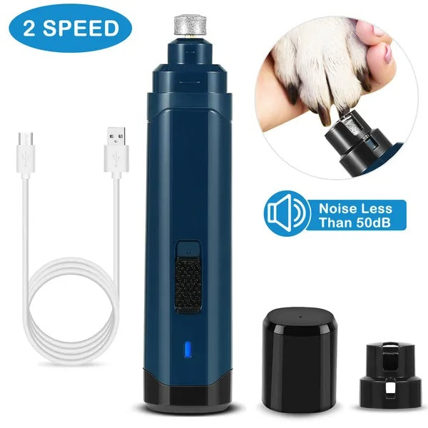 Lime à ongles pour chien, 2 vitesses, silencieuse, rechargeable par USB, professionnelle, coupe-ongles pour animaux de compagnie, sans fil, pour le toilettage des pattes, lime à ongles pour chien, 2 vitesses, silencieuse, professionnelle