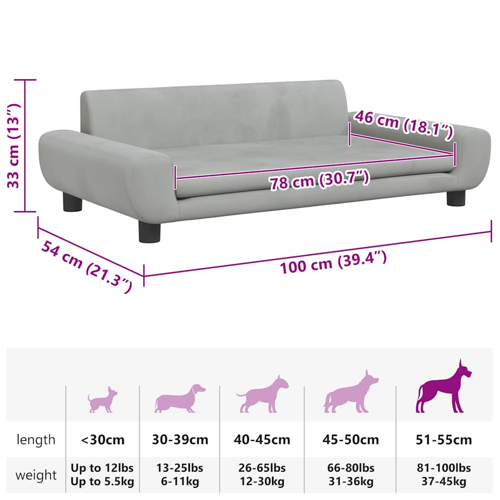Velvet Orthopedic Dog Bed for Large Dogs