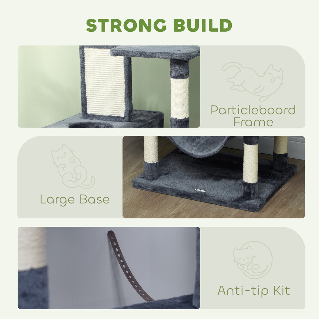 81-Inch Multi-Level Cat Tree with Condo & Hammocks