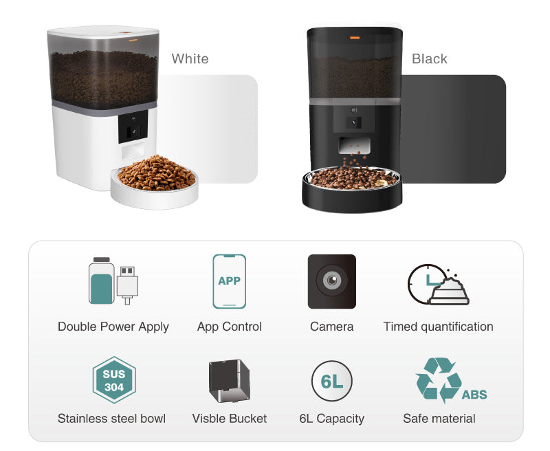 Caméra vidéo avec distributeur de nourriture intelligent à performances réglables