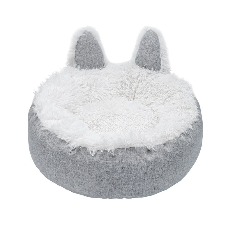 Plush Covered Cat Bed Cave