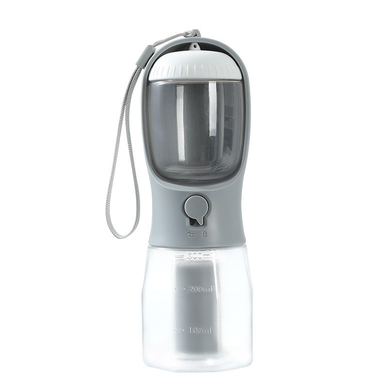 Tasse à Eau pour Chien, Distributeur de Nourriture et Sacs à Déjections Canines, Tasse Multifonctionnelle Portable Trois-en-un pour Animaux de Compagnie