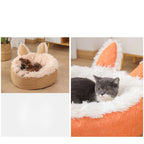 Plush Covered Cat Bed Cave