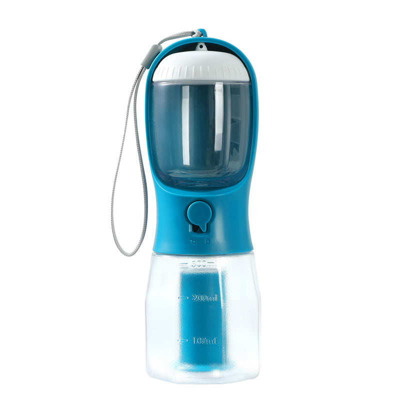 Tasse à Eau pour Chien, Distributeur de Nourriture et Sacs à Déjections Canines, Tasse Multifonctionnelle Portable Trois-en-un pour Animaux de Compagnie