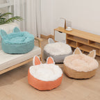 Plush Covered Cat Bed Cave