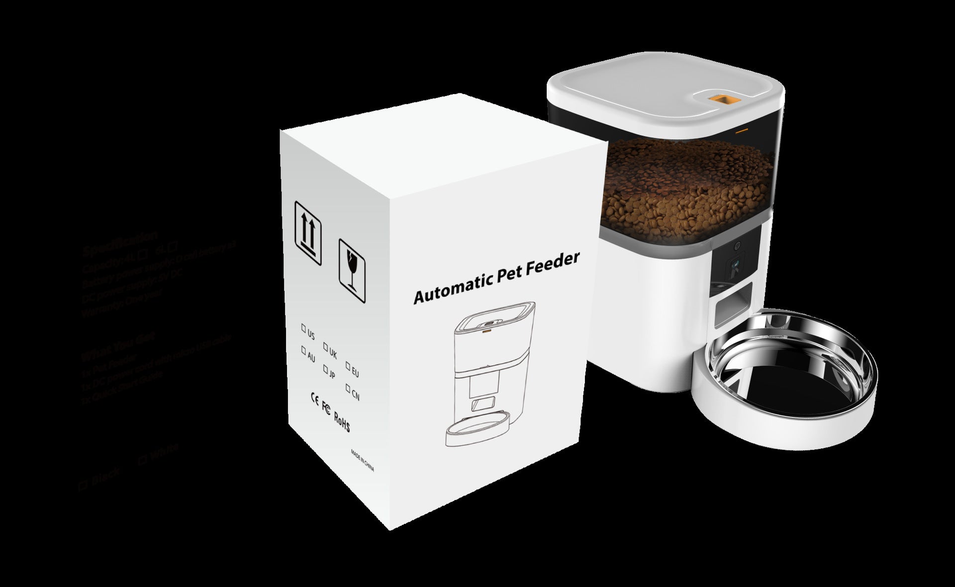 Caméra vidéo avec distributeur de nourriture intelligent à performances réglables
