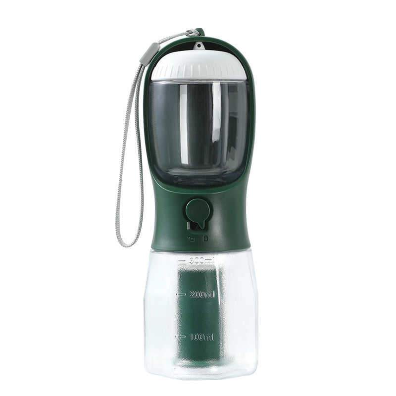 Tasse à Eau pour Chien, Distributeur de Nourriture et Sacs à Déjections Canines, Tasse Multifonctionnelle Portable Trois-en-un pour Animaux de Compagnie