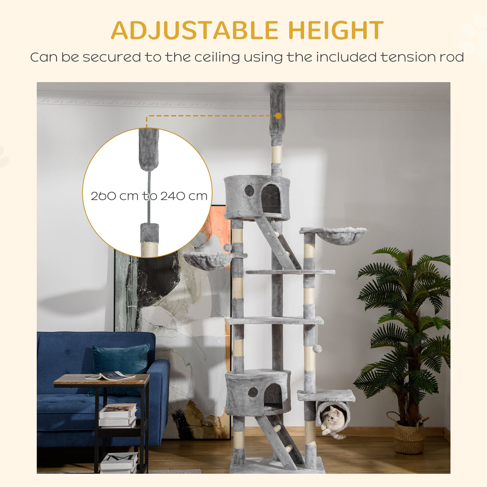 Adjustable Cat Tree with Hammock