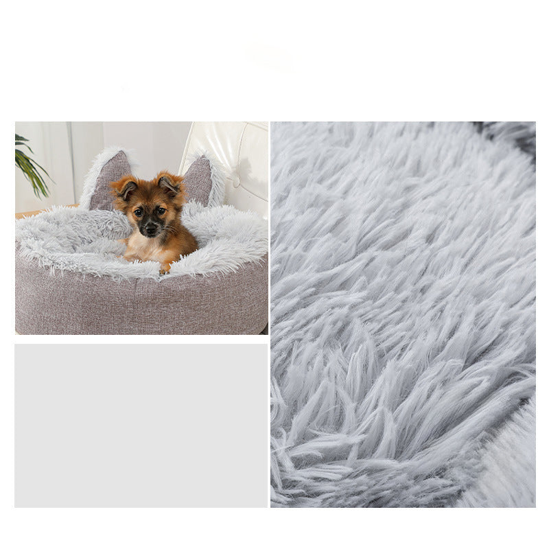 Plush Covered Cat Bed Cave
