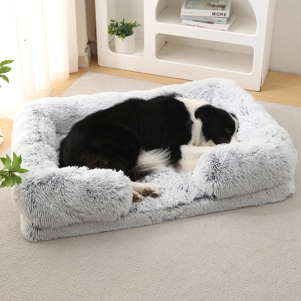 Fluffy Calming Donut Dog Bed
