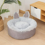Plush Covered Cat Bed Cave