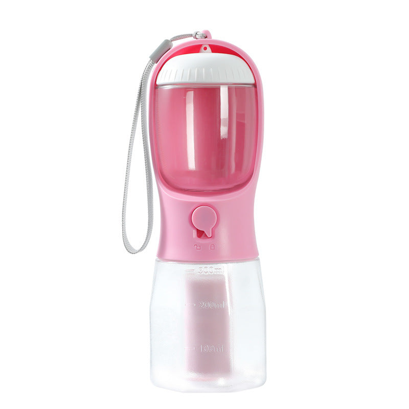 Tasse à Eau pour Chien, Distributeur de Nourriture et Sacs à Déjections Canines, Tasse Multifonctionnelle Portable Trois-en-un pour Animaux de Compagnie