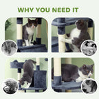 81-Inch Multi-Level Cat Tree with Condo & Hammocks