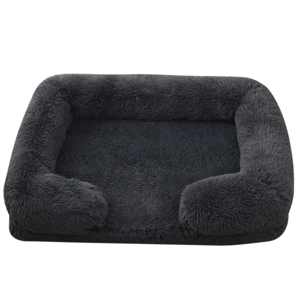 Fluffy Calming Donut Dog Bed