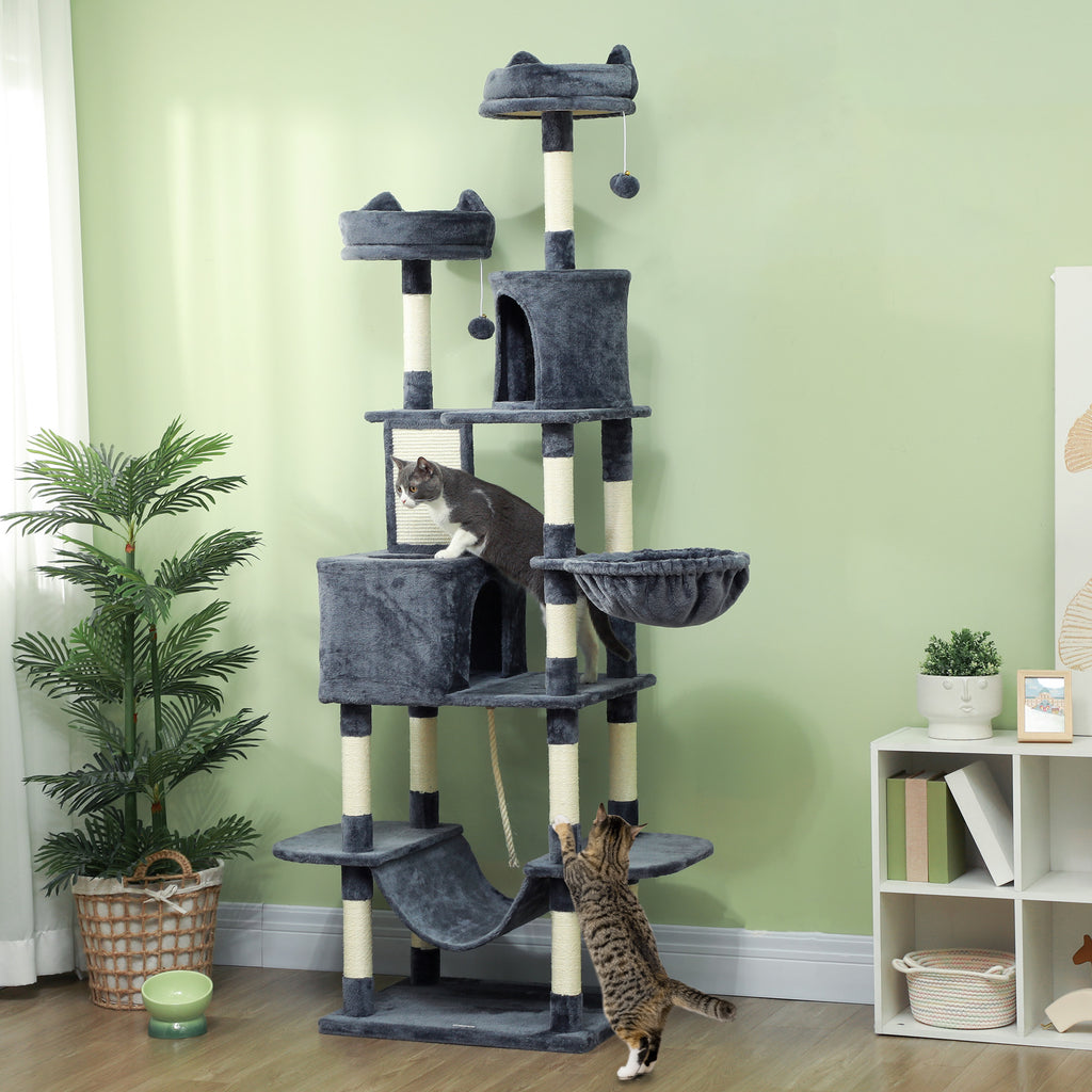 81-Inch Multi-Level Cat Tree with Condo & Hammocks