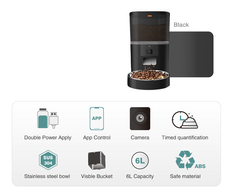 Caméra vidéo avec distributeur de nourriture intelligent à performances réglables