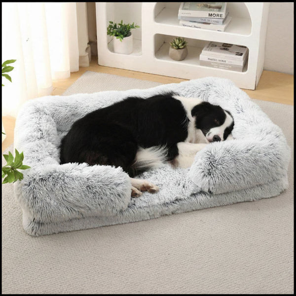 Fluffy Dog Bed - Dog Face Visible